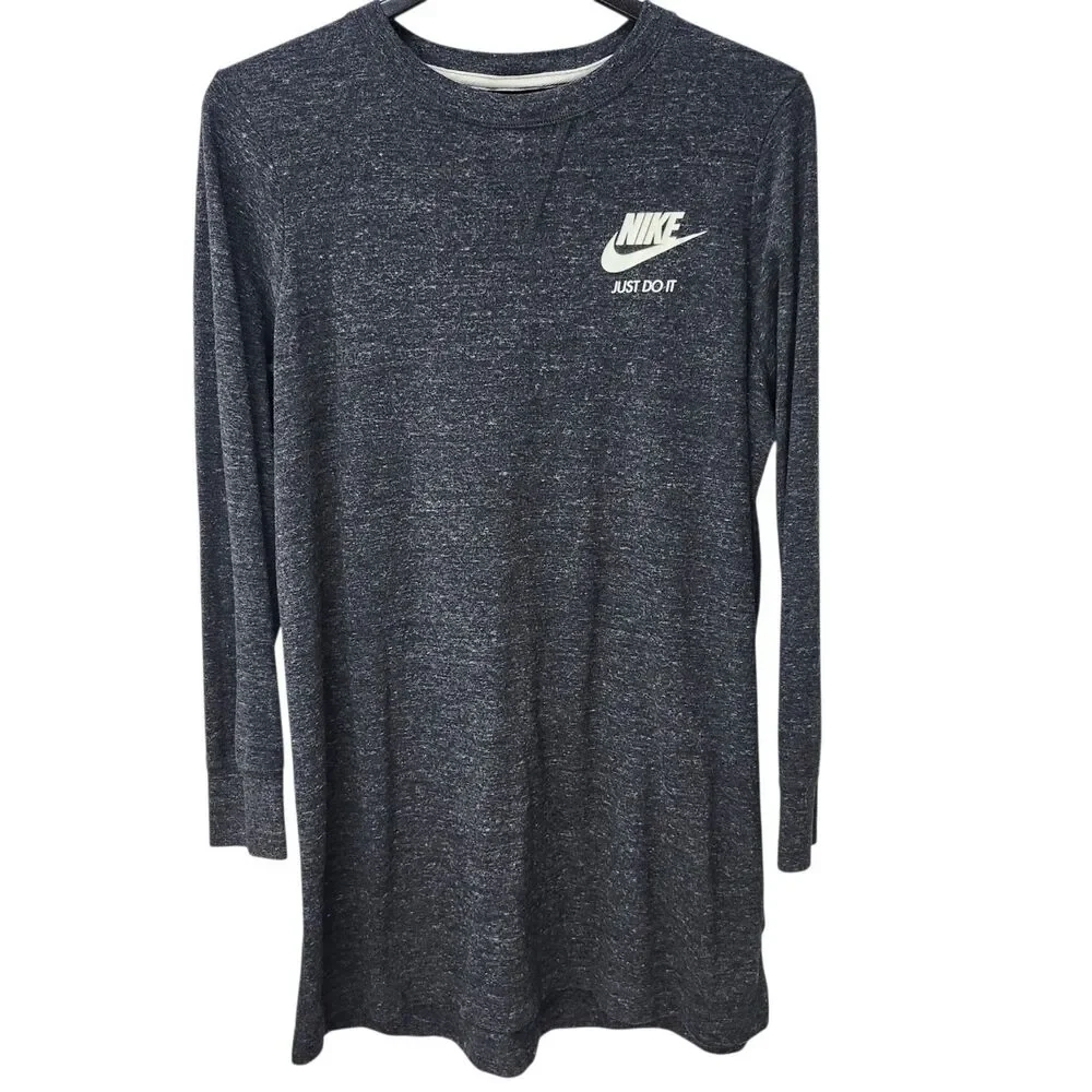 Nike Sportswear Gym Vintage Mini Dress Womens Large Just Do It Heathered Gray